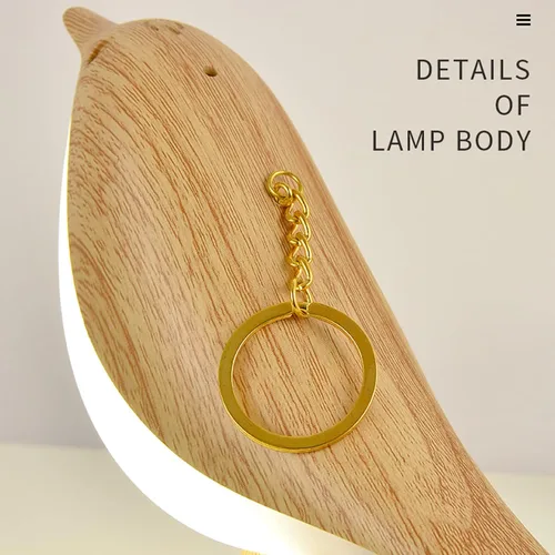 Vista 6 de Lámpara de mesa con control táctil de mesita de noche, lámparas de aroma, con forma de pájaro, lámpara de escritorio LED con puerto de carga USB, 3