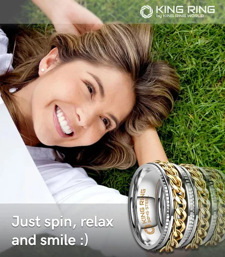Vista 5 de King Ring Anillos Super Spinner de 0.315 in Segunda edición de anillos de acero inoxidable premium para hombres y mujeres Diseñado en Estados