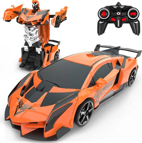 Vista 7 de BLUEJAY - Coches de control remoto transformables para niños de 3 a 12, 2.4 GHz Robot transformador a escala 1:18, deformación con un solo botón