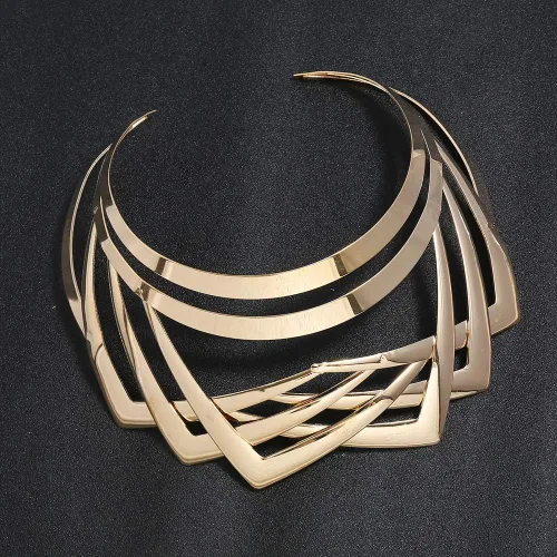 Vista 4 de Gold Choker Necklace for Women Men African Jewelry Necklace Statement Necklace Choker Collar Bib Gold Costume Jewelry for Girls Accessories Gift