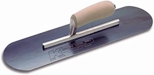 Vista 5 de Kraft Tool CF280B - Paleta de acero azul para piscina con mango de madera de camello, 16 x 5 pulgadas, multicolor