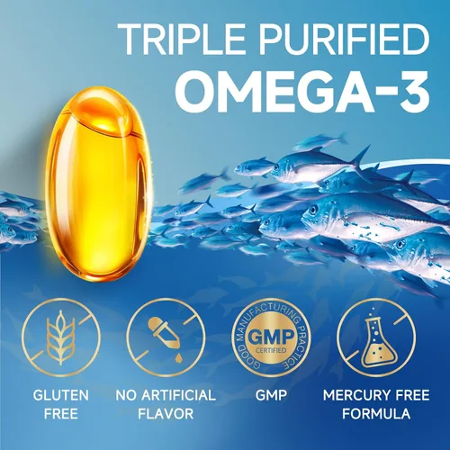 Vista 7 de ZEBORA Aceite de pescado con Omega-3 de triple fuerza 2000mg – Omega 3 ultra alta potencia rTG – Apoya la salud del corazón, el cerebro, los ojos