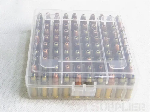 Vista 2 de OTSupplier Cajas de almacenamiento de municiones transparentes resistentes .22LR, paquete de 2 Transparente