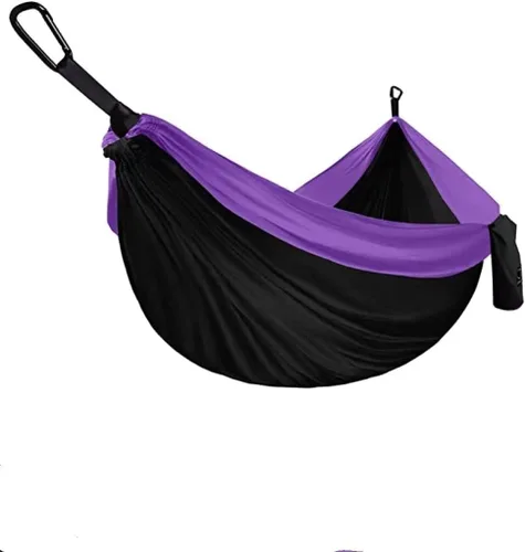 Vista 39 de Hamaca doble ajustable de capacidad de 550 libras con soporte de acero resistente de 10 pies, incluye funda de transporte portátil, fácil de Azul
