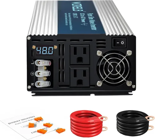 Vista 12 de WZRELB RBP100024VCRT 1000W 24V 120V Inversor de energía solar de onda sinusoidal pura con interruptor de control remoto