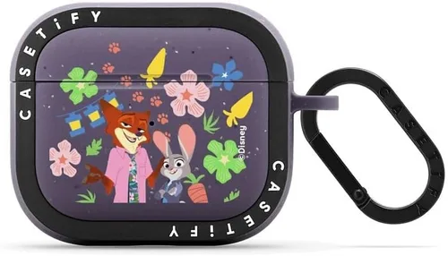 Vista 63 de CASETiFY AirPods Pro (1ª/2ª Gen) Estuche Bounce con Anillo [Colaboración Frozen] - Copo de Nieve de Anna - Taupe Mate