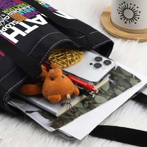 Vista 5 de LEVLO Bolsa de lona de matemáticas, regalo para profesor de matemáticas, bolsa de hombro, mercancía de matemáticas