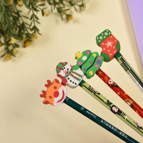 Vista 2 de 42 piezas de tapas de borrador navideñas para niños y niñas, mini tapas de borrador navideñas a granel para rellenos de medias navideñas
