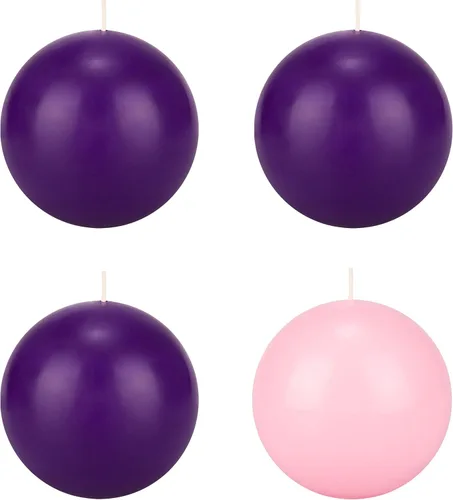 Vista 24 de Mega Candles Juego de 4 piezas de velas de Adviento de Navidad sin perfume, vertidas a mano de cera premium con parte superior en forma de campana