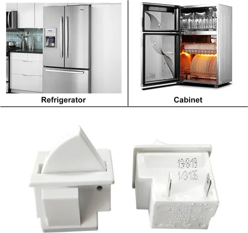 Vista 5 de Heyiarbeit Interruptor de luz de puerta de refrigerador, interruptor de repuesto universal NC 2.5A 250V/5.0A 125V para la mayoría de refrigeradores