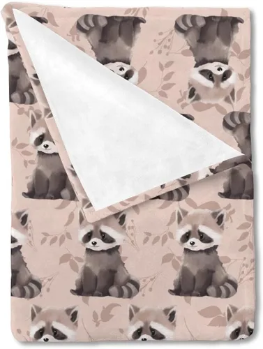 Vista 12 de Manta de bebé de animales lindos para niños y niñas, lindo oso, mapache, ciervo, conejo, erizo, manta retro de franela floral, manta de recepción