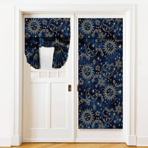 Vista 13 de Cortinas de puerta negras y rojas para ventanas de puerta, estampado de leopardo y cebra, cortinas de ventana para puerta de vidrio francesa