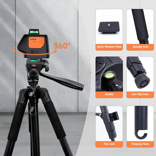Vista 4 de DOVOH Nivel láser de punto de plomada con trípode, 360 grados, PV-360G-KIT