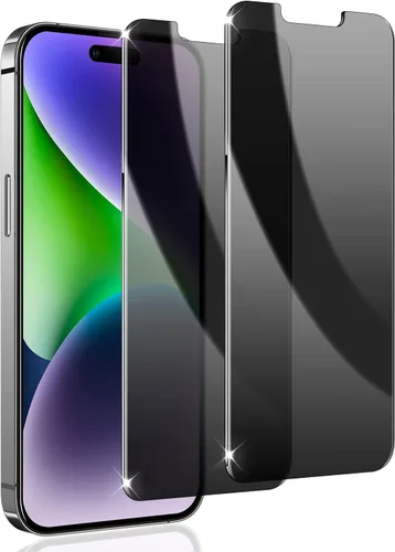Vista 11 de Paquete de 2 protectores de pantalla de privacidad para iPhone 12 Pro Max, protector de pantalla de vidrio templado antiespía, sensible al tacto