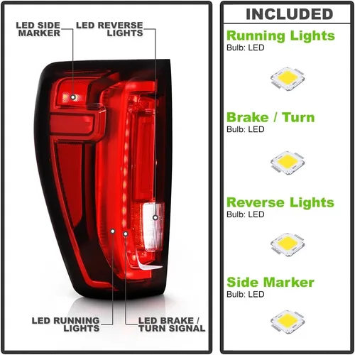 Vista 2 de KEEKPO - Para [tipo LED de fábrica] 2019-2023 GMC Sierra 1500 Luces traseras LED completas de repuesto para luces traseras izquierda+derecha