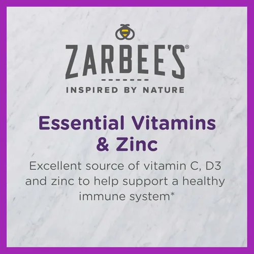 Vista 3 de Zarbee's Apoyo inmunológico para niños, vitamina C, D y zinc, vitaminas de inmunidad diaria para niños de más de 4 años, sabor natural de frutas