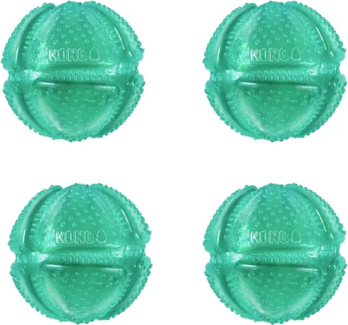 Vista 5 de KONG Squeezz Dental Ball - Juguete para perros para limpiar los dientes, juguete flexible para masticadores suaves y suaves, para perros medianos
