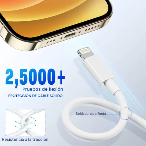 Vista 4 de Cable USB C a Lightning [Certificado Apple MFi] Paquete de 2 de 6 pies Cable de Cargador Rápido para iPhone Power Delivery Tipo C Cable de Carga