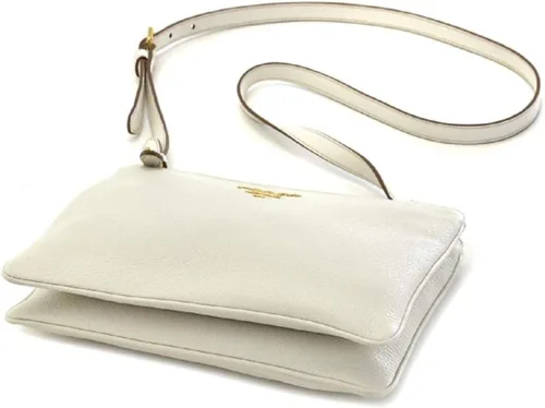 Vista 4 de Bandolera Prada Vitello Phenix de Piel Blanca 1BH046