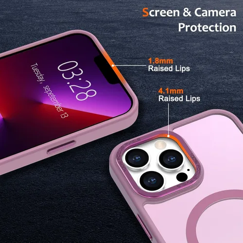 Vista 986 de Anuck - Funda magnética para iPhone 11 compatible con MagSafe, carcasa trasera mate translúcida dura, borde de TPU, delgada, resistente a impactos
