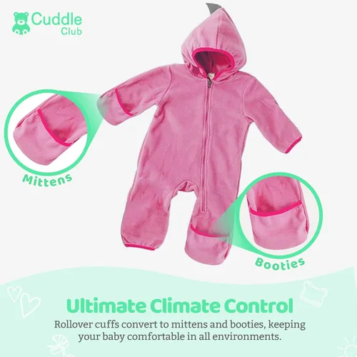 Vista 78 de Enterizo de vellón para bebé, rómper de una sola pieza con capucha para niños, ropa para exteriores, chaqueta infantil