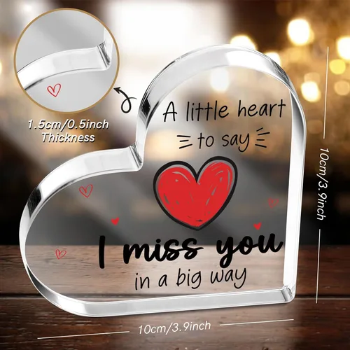 Vista 2 de Regalos para novia para mi novio, romántico día de San Valentín, regalo para él, su novio, novia, marido, esposa, corazón acrílico, recuerdo