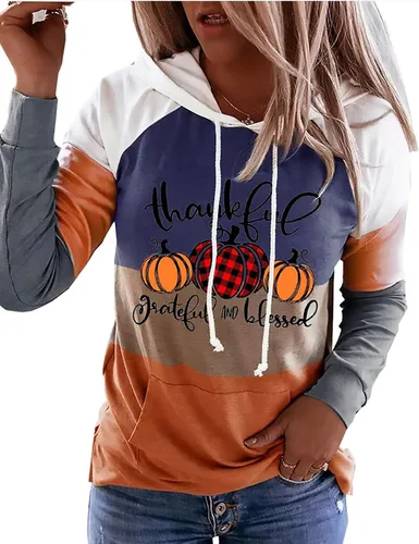 Vista 26 de LLHXRUI Sudadera de Navidad con diseño de árbol a cuadros y rayas para mujer, camiseta con bolsillo con capucha, manga larga, bloque de color Como