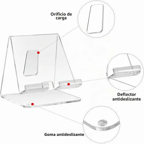 Vista 2 de Kamehame Soporte acrílico para tableta de escritorio, soporte transparente para iPad y Galaxy Tab (4-13 pulgadas)