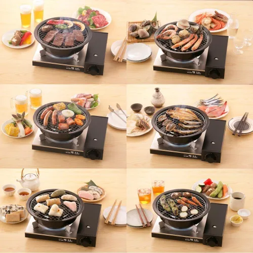 Vista 3 de Iwatani Utensilios de Cocina Coreanos Aburi Parrilla para Encimera, Negro, (CB-P-AM3)
