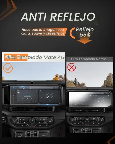Vista 3 de CDEFG - Protector de pantalla antirreflejos mate para Jeep Wrangler/4xe/Gladiator 2024-2025 2026