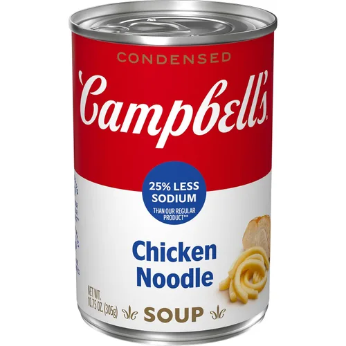 Vista 8 de Sopa condensada de fideos con pollo saludable para el corazón Campbell's, lata de 10.75 oz