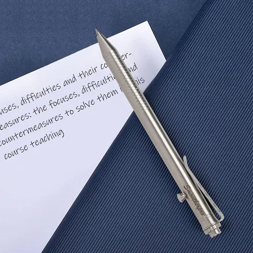 Vista 6 de SMOOTHERPRO - Bolígrafo de acción de perno, bolígrafo esferográfico de acero inoxidable compatible con recarga de Pilot G2, bolígrafo EDC