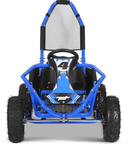 Vista 5 de MotoTec Mud Go Kart - Suspensión completa (98 cc, color azul)