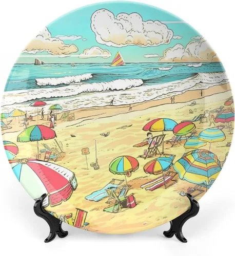 Vista 11 de Plato decorativo de pintura de pájaros chinos y flores, platos de cerámica para decoración del hogar, regalos de boda, platos de cena para sala