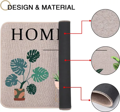 Vista 4 de Home Sweet Home Plants - Tapete para puerta de 17 x 29 pulgadas, tapete de bienvenida para primavera y verano, antideslizante, para interiores