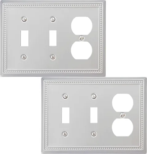 Vista 71 de OKAWYC Belaire - Cubierta para interruptor de luz de decoración individual, placa de pared de metal con cuentas, paquete de 4 unidades de bronce