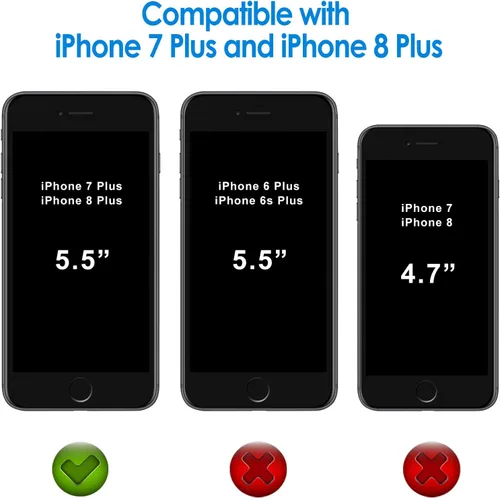 Vista 2 de JETech funda para iPhone 7 Plus de alto impacto, a prueba de rayaduras, parte posterior transparente para iPhone 7 Plus, 5.5 pulgadas, Negro