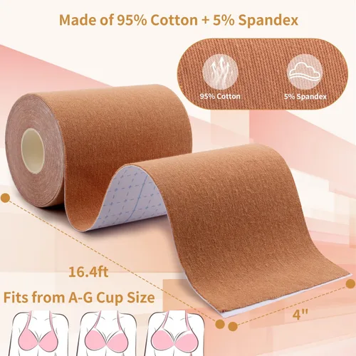 Vista 5 de Cinta para levantamiento de senos KSang - Cinta para levantamiento de senos, impermeable, a prueba de sudor, se adapta a pechos grandes A-G con 3