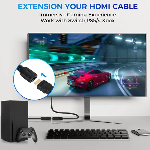 Vista 5 de Adaptador HDMI hembra a DVI macho (paquete de 2), conector DVI bidireccional macho a HDMI hembra, compatible con 1080P Full HD compatible con Roku