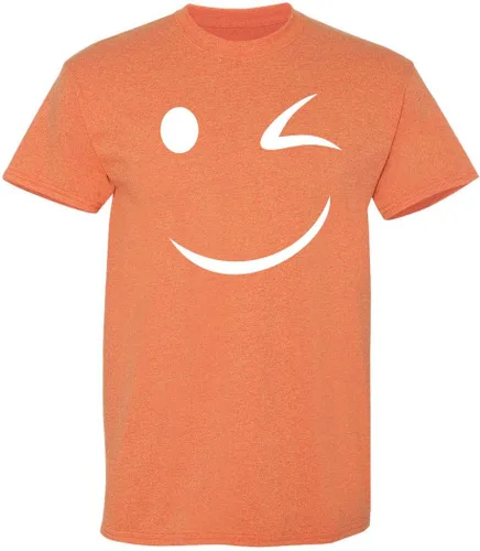Vista 7 de Camiseta divertida con diseño de cara sonriente con texto en inglés «Happy Wink»