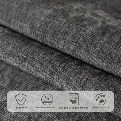 Vista 4 de Funda de felpilla suave, antideslizante, lavable para sofá modular de 3 cojines, funda para sofá de 3 cojines, funda para sofá con diseño afilado