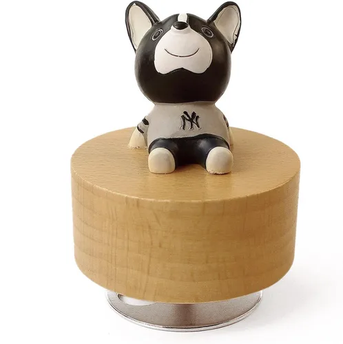 Vista 17 de SOFTALK Caja de música mecánica de madera con diseño de animal, con texto en inglés "You are My Sunshine", regalo para niños y niñas (oso)