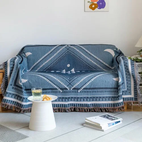 Vista 19 de VClife Funda para silla con acento azteca bohemio de 59 x 71 pulgadas, funda reversible y lavable de felpilla para sillón, color marrón castaño