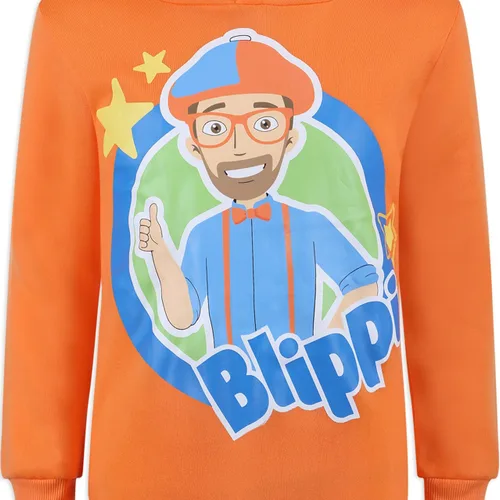 Vista 7 de Blippi Sudadera con capucha y cremallera para niños pequeños y pequeños, color azulnaranja