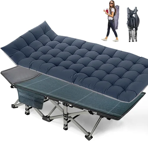 Vista 8 de NAIZEA Folding Camping Cots for Adults, Portable Cot with Mattress Heavy Duty Outdoor Bed with Carry Bag 1200d Oxford Cloth Sleeping Cots for Cuna