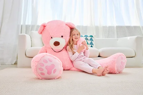 Vista 2 de IKASA - Oso de peluche gigante, animales de juguete (Rosa, 63 pulgadas)