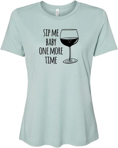 Vista 13 de Cute Women's Screen Printed Crew Neck Tee, Shirts With Sayings, Dusty Blue or Olive