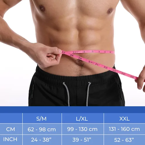 Vista 6 de Cinturón de hernia umbilical para hombres y mujeres. Abdominal Binder - almohadilla de compresión para naval (doble grosor). Cinturón de soporte