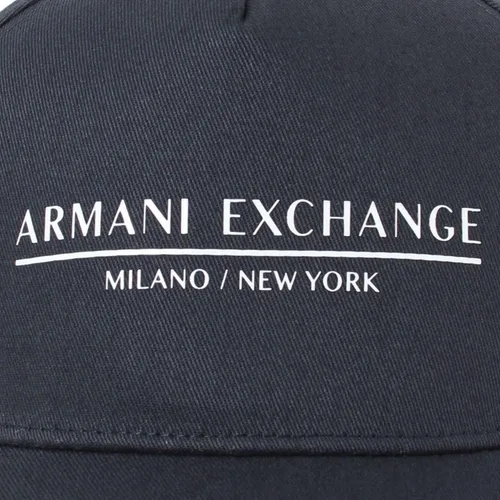 Vista 7 de Armani Exchange Gorra de béisbol con logotipo de MilánNueva York para hombre