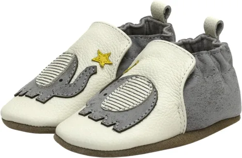 Vista 17 de Robeez Zapatos de cuna con suela suave antideslizantes para bebés varones y unisex, pantuflas mocasines para bebés y niños pequeños, 0-24 meses Lino
